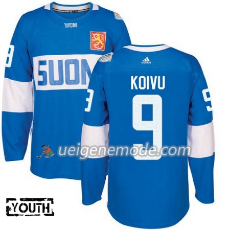 Finnland Trikot Mikko Koivu 9 2016 World Cup Kinder Blau Premier
